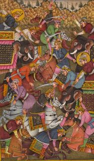Mughal Miniature Painting Handmade Indo Islamic Illuminated Manuscript 
