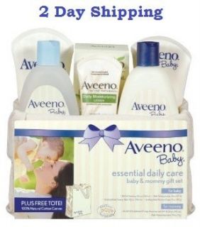    Aveeno Baby Gift Set Bath Care Essentials Baby Lotion Shower Basket