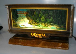    Olympia Beer Waterfall Lighted Motion Bar Cash Register Sign Light