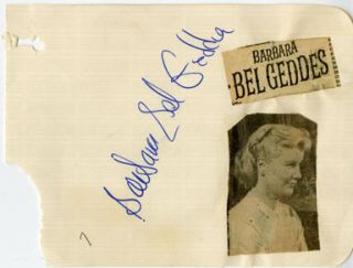   will be offered as well barbara bel geddes signed autograph book page