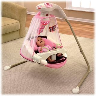 fisher price butterfly baby cradle swing mocha new authorized dealer 
