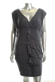 Baby Phat NEW Gray Double V Neck Tiered Sleeeveless Clubwear Dress 