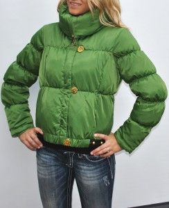 New Womens Authentic Baby Phat Jacket Coat Green Gold Large L