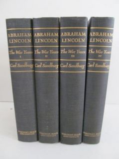 Abraham Lincoln War Years Carl Sandburg HC Book Set Photographs 