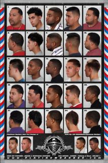 24 x 36 Barber Shop Modern Style Hair Cuts Posters Charts for Men 