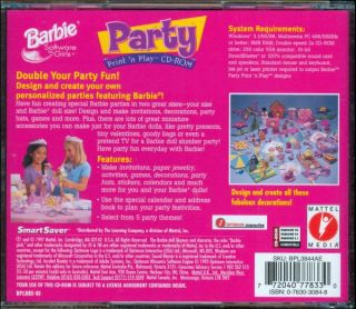 Barbie Party Print N Play from Mattel Media Party Designer Windows 98 