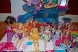 Huge Lot Barbie Mermaidia Fairytopia Dolls Mermaid Play Set Bibble and 