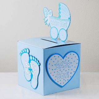 BabyShower Wishing well card, gift or money box BOY party ideas