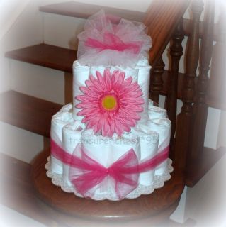 Gerber Daisy Diaper Cake Centerpiece Baby Shower Gift Table Decoration 