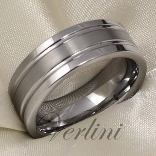 Mens Tungsten Ring Infinity Wedding Band Titanium Color Bridal Jewelry 