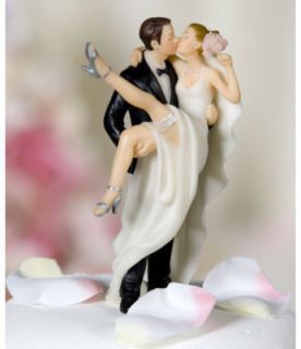 Funny Sexy Wedding Kissing Bride and Groom Cake Toppers
