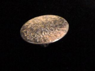 Vtg Gret Barkin Hand Wrought Sterling Silver Pin Concave Textured 