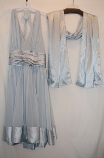 NEW Bari Jay Bridesmaid Dress, Size 16, Satin Trim Halter Style w 