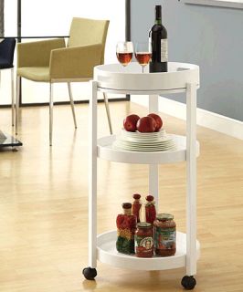   Specialties I 3345 White Bar Cart With A Serving Tray On Castors