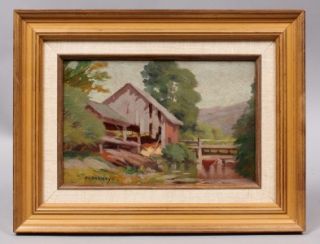 Frank Barney American Impressionist Listed New York Landscape Signed 
