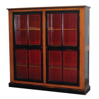 Mahogany Barrister Bookcase Law Vitrine Hardwood Glass Doors New Free 