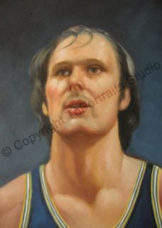 Original Oil Painting Rick Barry Golden State Warriors