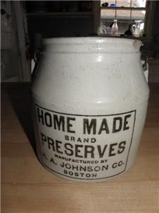 crock bail handle home made preserves boston