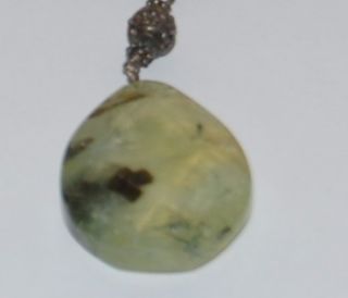 Barse 925 Sterling Silver Jade and Tourmalated Quartz Stone Necklace 