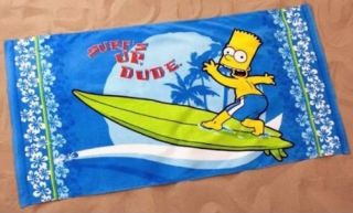 Bart Simpson Mischief Surf Towel Velour Beach Bath Pool