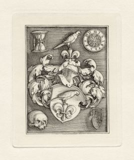 Engraved 16th Century Bookplate by Famous Barthel Beham