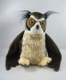 Hoot Barn Owl Plush Stuffed Animal 11 Wide Wings K M International 