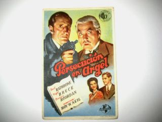   Poster in Spanish Persecucion En Argel Basil Rathbone 1940S