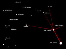   map of Zeta Reticuli , according to Betty Hill and Marjorie Fish