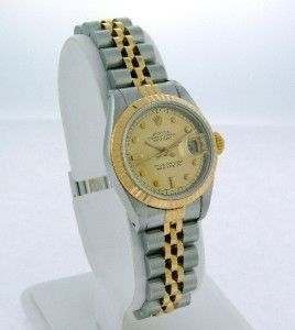 Ladies 18K Stainless Oyster Perpetual Datejust Rolex Model 69173 