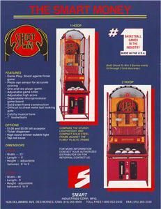 Smart Shoot to Win Basketball Arcade Game Flyer Mint