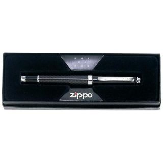 New Zippo Moshannon Pen Carbon Fiber Barrel Gloss Black Ink Cap 