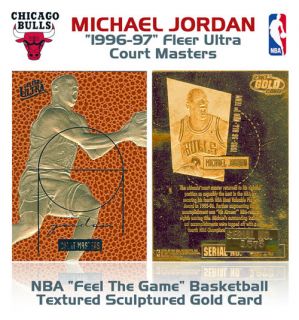  MICHAEL JORDAN Fleer Court Masters * FEEL THE GAME * NBA 23K GOLD Card