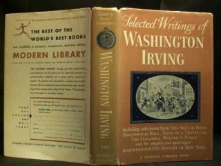 Washington Irving Selected Writings Modern Library Nice HCDJ 