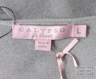 Calypso St Barth Grey Cashmere Cardigan Size L New