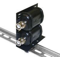 Intelix AVO CLIP F Balun Mounting Clip, shown with two optional baluns