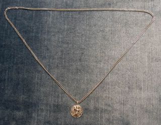 VINTAGE ALL STERLING 24 CHAIN NECKLACE WITH ST. ANDREW MEDAL
