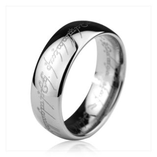   Lord Of The Rings Mens Ring Wedding Band Silver The One Ring Size 6 12
