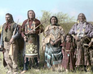   COLOR TINTED PHOTOGRAPH OREGON IDAHO BANNOCK NATIVE AMERICAN INDIANS