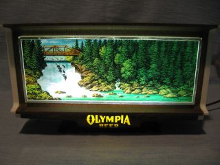 Vintage Olympia motion waterfall bar cash register light sign