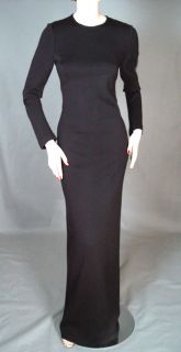St John Caviar Long Dress Gown Sz 8 Milano Knit Fitted Special Low 