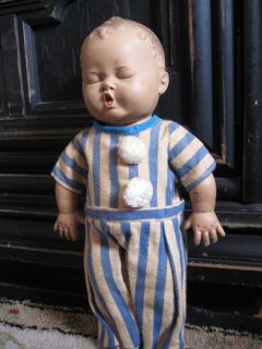 Vtg Rubber Baby Boy Doll Squeaky Toy Dree Me Dee 1950