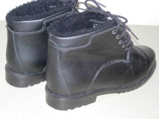 Womens Sz 8 Barbo Black Leather Ankle Lace Boots Made in Canada 