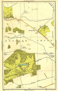 Essex Enfield Chase Southgate East Barnet 1937 Old Map
