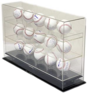  deluxe sports memorabilia display case display up to 15 baseballs