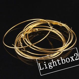 10pcs 80mm Gold Plated Circle Hoop Earrings Craft Findings Jewelry 