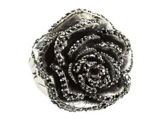 King Baby Studio Rose Ring with Pave Black CZ    
