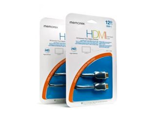 Memorex 12 High Speed HDMI Cable   2 Pack
