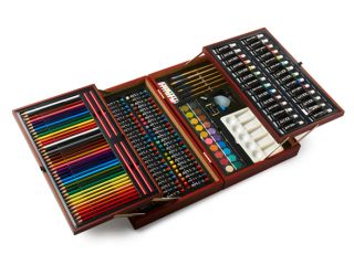 ART 101 174 Piece Deluxe Art Set with Folding Tray Wood Case   53174