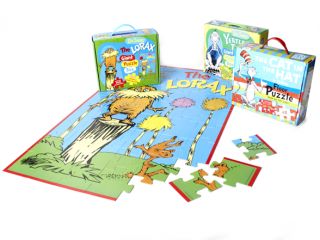Dr. Seuss Floor Puzzle Bundle   The Lorax, The Cat in the Hat 