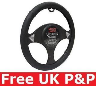 All Leather Black Steering Wheel Cover Glove for PEUGEOT RCZ G8